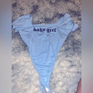 Light Blue Bodysuit with 'Baby Girl' Print